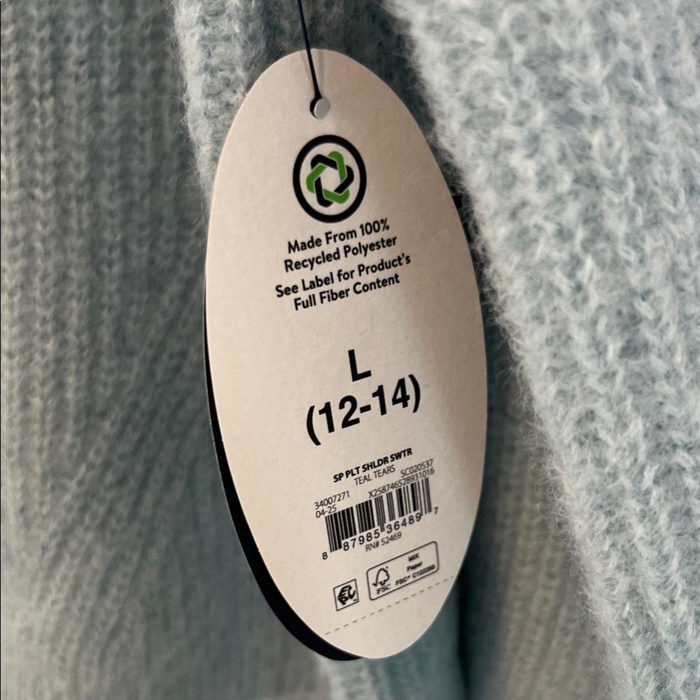 Scoop Teal Cozy Knit Crewneck Oversized Lightweight Sweater - Picture 7 of 9
